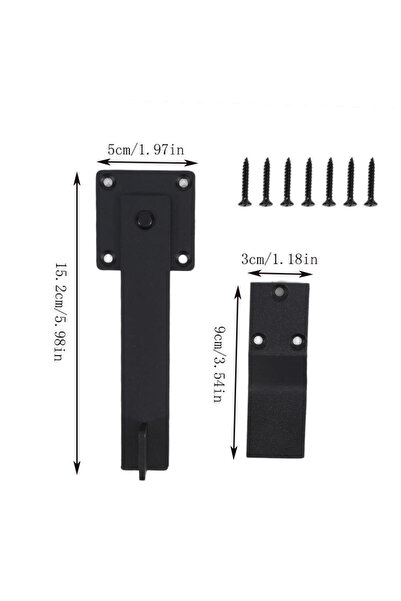 Choice مزلاج باب حظيرة أسود 5.5 بوصة، مزلاج باب مزرعة، مشبك باب منزلق، مزلاج ...