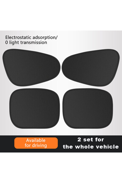 Choice Front-Rear 2set Electrostatic Sun Visor for Car Side Window 4-Layer Su...