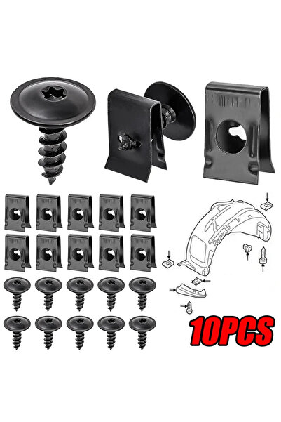choice2 10pcs 100pc Car Motorcycles Metal Screw Tapping Fastener Clip U-Type ...