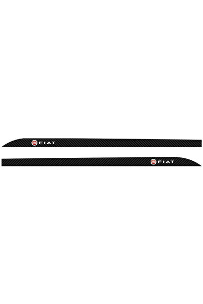 Choice FIAT black 2Pcs Carbon Car Door Side Skirt Sill Stripe Sticker Emblem ...