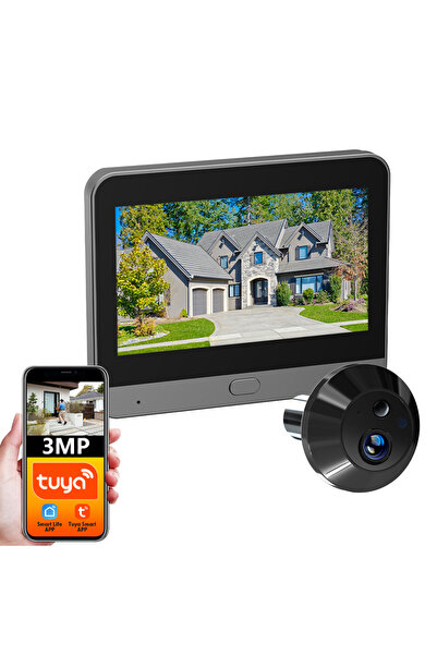 Choice كاميرا باب أليكسا بدقة 3 ميجابكسل من تويا، كاميرا رقمية ذكية تعمل بتقن...