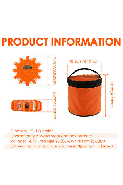 Choice 3pcs Lights Yellow 3 Pack LED Road Flares Flashing Emergency Warning L...