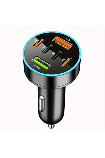 Choice شاحن سيارة متعدد المنافذ (4 منافذ PD ومنفذي USB) يدعم الشحن السريع PD ...