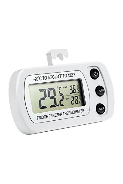 Choice White Digital Freezer Room Thermometer - Large LCD Refrigerator Fridge...