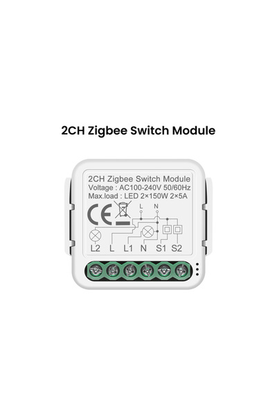 Choice3 ZigBee 2CH N GIRIER Tuya ZigBee Switch Module Neutral Wire Required S...