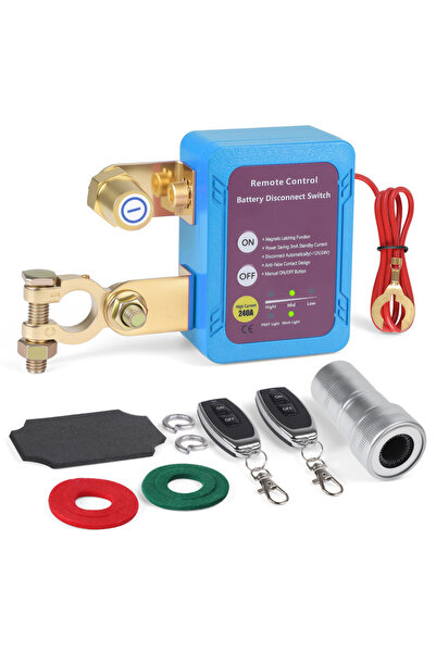 Choice1 A set of blue 12V 240A Remote Battery Disconnect Smart Voltage Kill S...