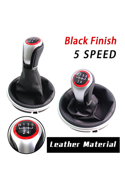 Choice1 Black 5 Speed Suit 5 Speed Manual transmission Gear Shift Knob Gaiter...