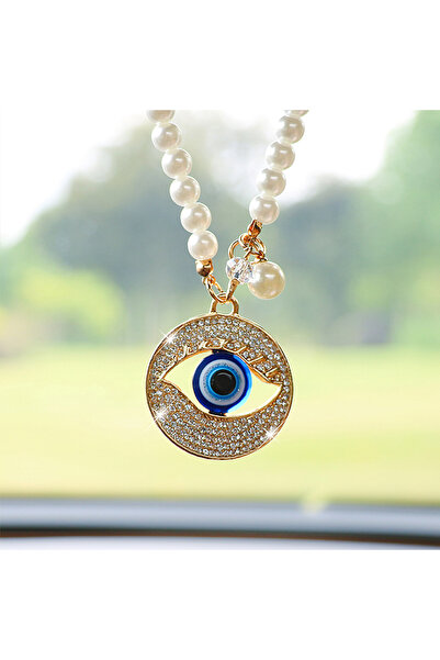 Choice Gold Diamond-filled blue eyes car pendant, car interior mirrors are de...