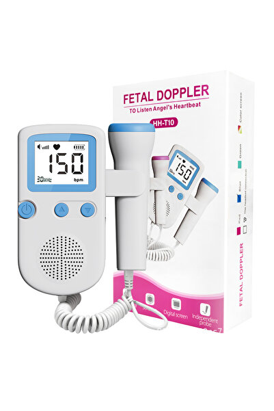 Choice جهاز مراقبة معدل ضربات قلب الجنين بشاشة LCD زرقاء بتردد 3 ميجاهرتز، مز...
