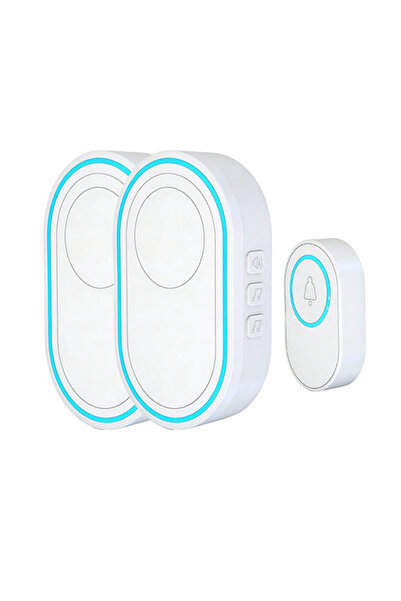 Choice1 2Host1Buttons Wireless White Doorbell Waterproof Welcome Chime Home D...