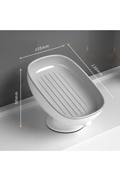 Choice1 GRAY Super Suction Cup Soap Dish with drain water For Bathroom Soap H...