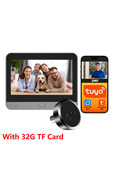 Choice3 عدسة مراقبة صغيرة رقمية تعمل بتقنية الواي فاي بدقة 3 ميجابكسل مزودة ب...