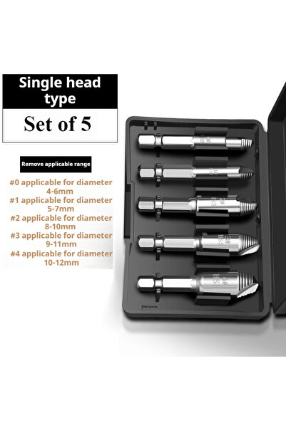 Choice مجموعة من 5 قطع من رؤوس مثقاب استخراج البراغي التالفة، مصنوعة من الفول...