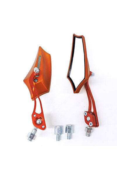 Choice Orange Pair For Suzuki Yamaha BMW Universal 8mm 10mm Motorcycle Rearvi...