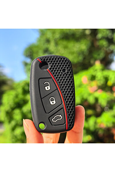 Choice Blue Thread Hot sale Silicone Car Key Fob Case Cover For Fiat Panda Gr...