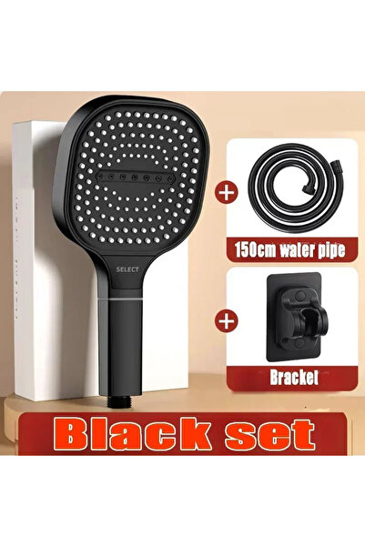 choice2 Black Set Large Panel Shower Head 3 Modes Adjustable High Pressure Wa...