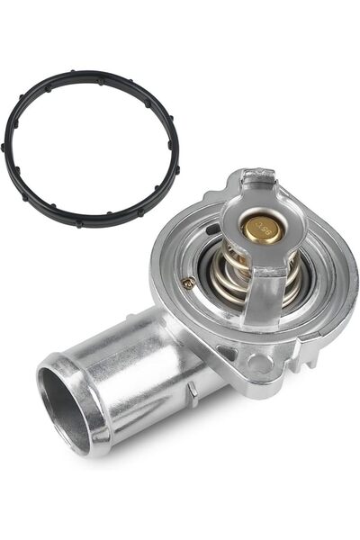 Choice غطاء ترموستات سائل تبريد المحرك من الألومنيوم الفضي لسيارة دودج جورني/...