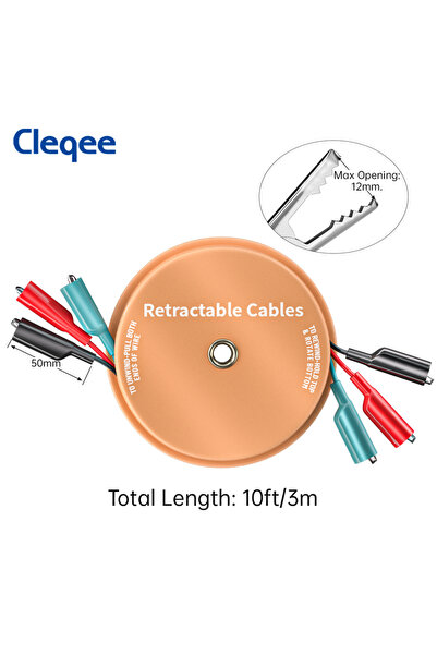 choice2 أسلاك اختبار قابلة للسحب من نوع كليكي برتقالية اللون، بطول 10 أقدام، ...