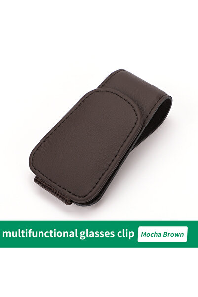 Choice5 Mocha Brown 1PCS Car mounted magnetic glasses clip microfiber car gla...