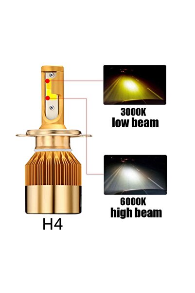 Choice8 H4/9003/HB2 Hi/Lo yellow white2PCS TCYATOTCYATO 2Pcs dual color yello...