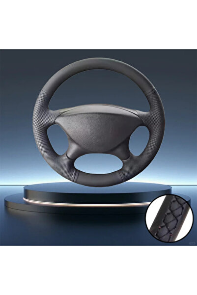 Choice6 غطاء عجلة قيادة السيارة من جلد المايكروفايبر المخيط يدويًا من بلاك ثر...