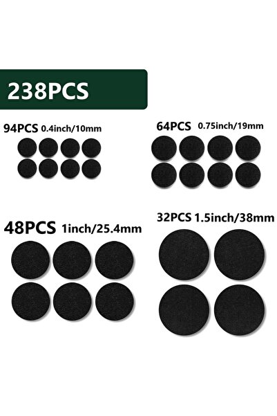 Choice 1 Pc 3MM 238PCS Blck 238 pcs furniture felt pad set in multiple sizes ...