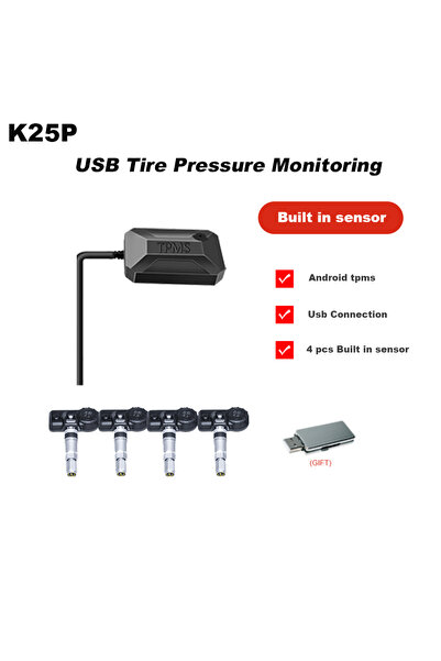 Choice1 K25P-Lntermal Sensor USB Android TPMS Wireless Navigation 4 Sensor El...