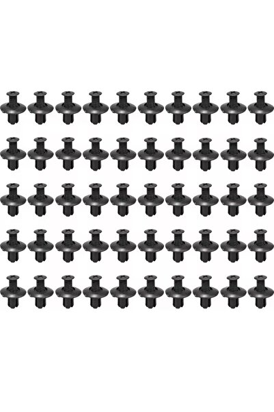 choice2 50Pcs 8mm Plastic Rivets Fasteners Screw Car Bumper Fender Black Rive...