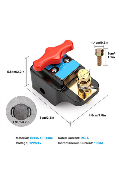 Choice Black 1Pc 12-24V Car Disconnect Switch Agricultural Vehicle High Power...