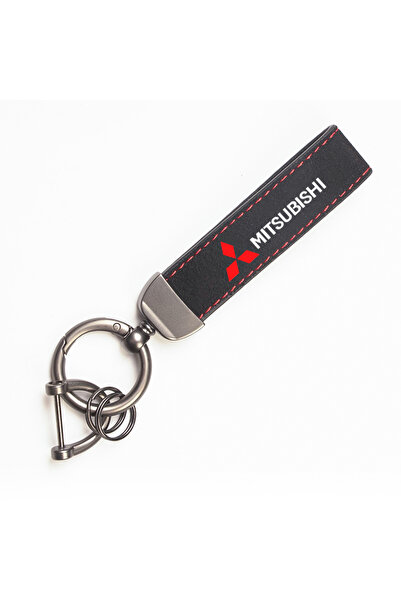 Choice Mitsubishi 1pcs-FMP-Black Car Metal Keychain Gift Leather Knitted Sued...