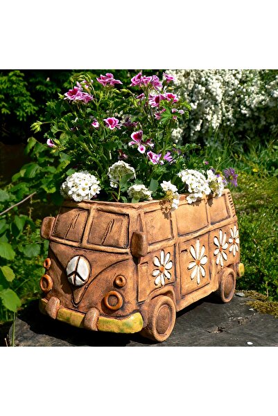 Choice khaki [Vintage Planter] Vintage Hippie Van Resin Planter, 1pc | Creati...