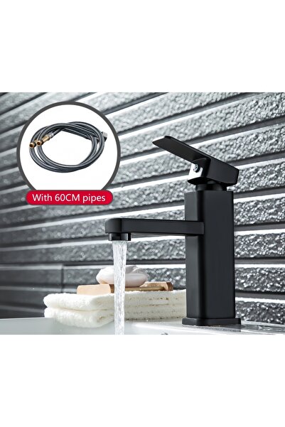 Choice حوض غسيل بتصميم شلال مع أنابيب بطول 60 سم، صنبور ABS أسود للماء الساخن...