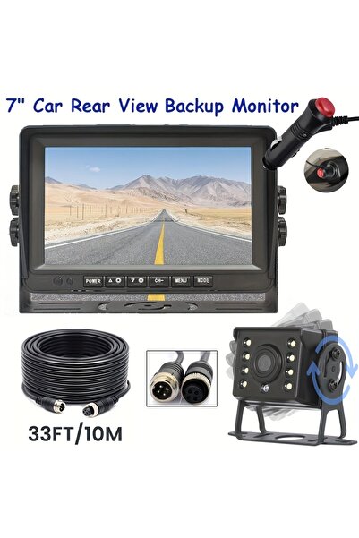 Choice طقم شاشة عرض خلفية سوداء على شكل حرف U مقاس 7 بوصات مع كاميرا احتياطية...