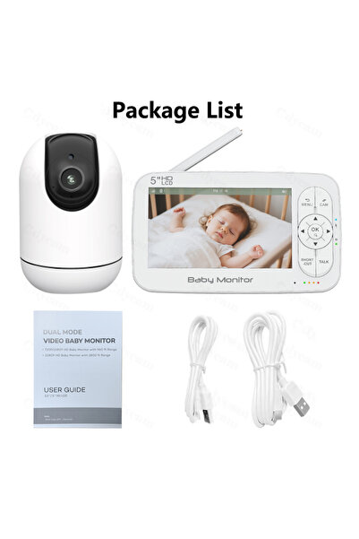 Choice1 جهاز مراقبة الأطفال الذكي BM5R بتقنية الواي فاي، شاشة 5 بوصة، تطبيق T...