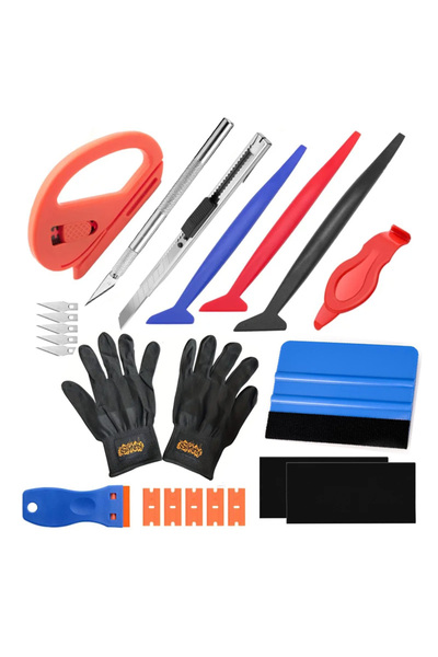 Choice مجموعة أدوات لفّ السيارات بالفينيل (23 قطعة) - مجموعة تظليل زجاج السيا...