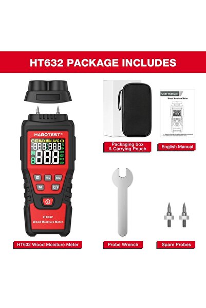Choice HT632 HABOTEST HT632 Digital Wood Moisture Meter Wall Water Tester Hum...