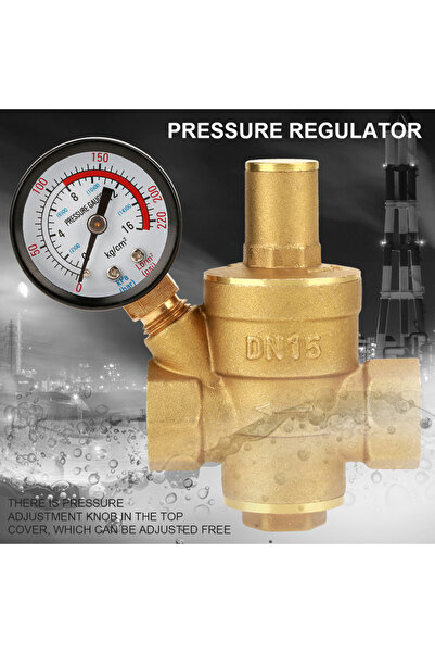 Choice DN15 DN15 Brass Adjustable Water Pressure Regulator Reducer With Gauge...