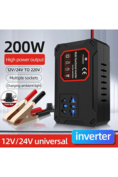 Choice محول طاقة للسيارة 200 واط، محول من 12 فولت/24 فولت إلى 220 فولت، شاحن ...