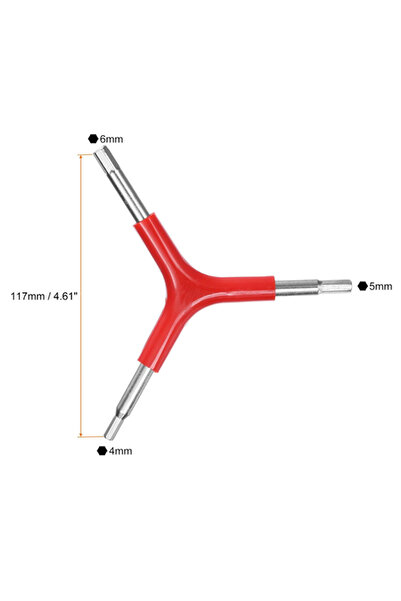 Choice3 Red Y-Shaped 3 Way Hex Wrench Inner Hexagon Spanner 4/5/6mm for Outdo...