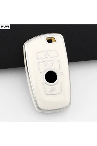 Choice3 White only case TPU Car Key Case Cover Shell Fob Keychain For BMW 1 3...