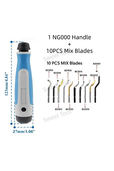 Choice NG1000 X 10PCS Mix Deburring Tool Kit NG1000 Handle with 10PCS Rotary ...