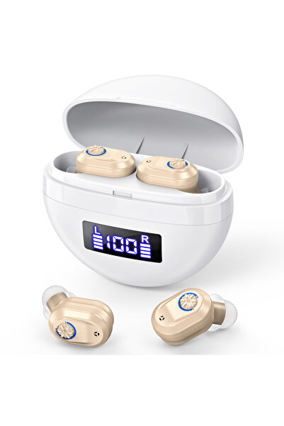 Choice White-Brown Rechargeable Hearing Aid For The Elderly With Noise Reduct...