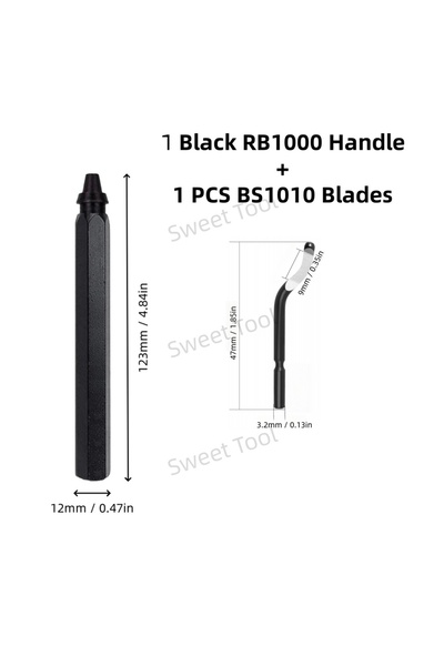 Choice16 Single Black BS1010 Deburring Tool Set RB1000 Black Metal Handle wit...