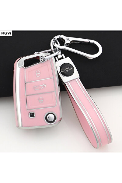 Choice4 Pink Set 2 3 Buttons TPU Car Key Case Cover Holder For VW Volkswagen ...