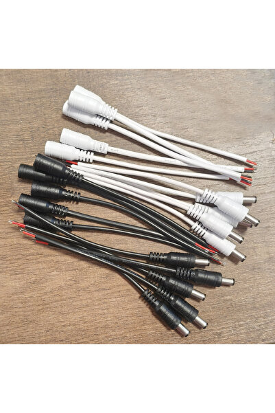 Choice 5pcs Male Black 5pcs 5.5x2.1mm DC Male Female Power Plug Cable Wire 15...