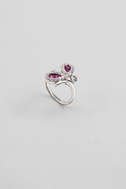 So CHIC... Kelebek Kanatları 18 Ayar Beyaz Altın Kaplama Gümüş Yüzük