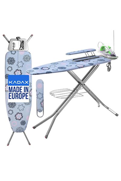 KADAX Ironing Board 120x38 cm Wide Top with Socket + Full Sleeve