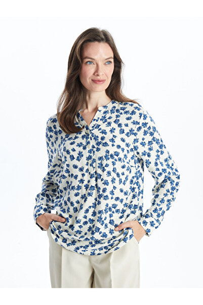 LC Waikiki Peak New Season Cropped Collar Patterned Women's Blouse