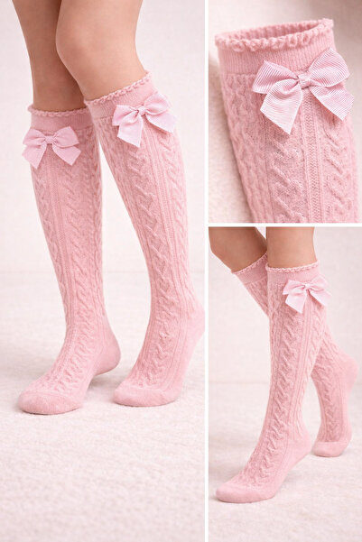 Katia&Bony Κοριτσίστικες κάλτσες Heart Με υφή ροζ μέχρι το γόνατο