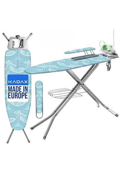 KADAX Ironing Board 120x38 cm Wide Top with Socket + Full Sleeve
